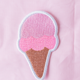 Pink Ice Cream Cone Embroidery Patch