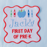 Personalized First Day of School Embroidery Patch