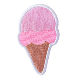 Pink Ice Cream Cone Embroidery Patch