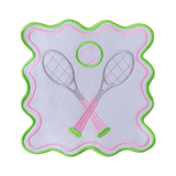 Tennis Racket Scalloped Embroidered Patch