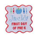 Personalized First Day of School Embroidery Patch